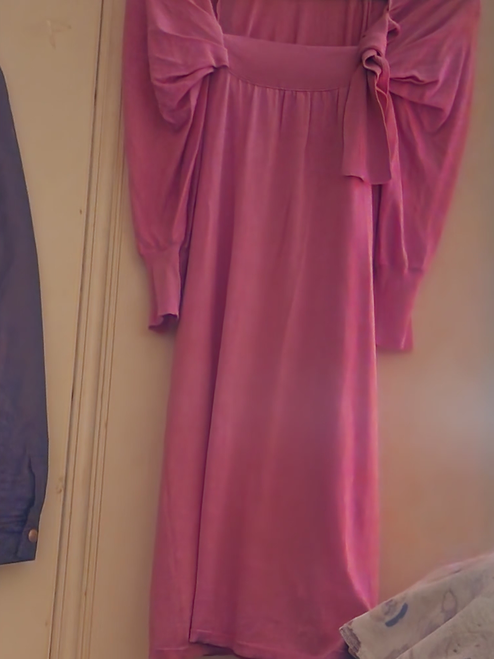 RED Valentino Pink High-Low Midi Dress with Shoulder Bow